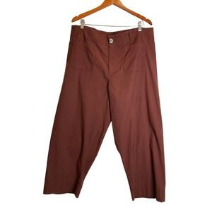 by Anthropologie The Collette Pants Patch Pocket Wide Leg Crop Stretch Boho 18